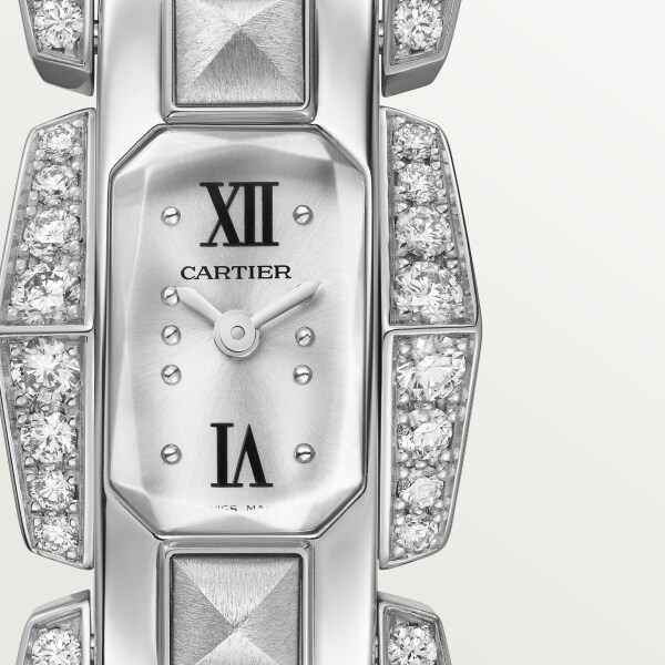 Reloj Clash [Un]limited Tamaño pequeño, movimiento de cuarzo, oro blanco rodiado, diamantes